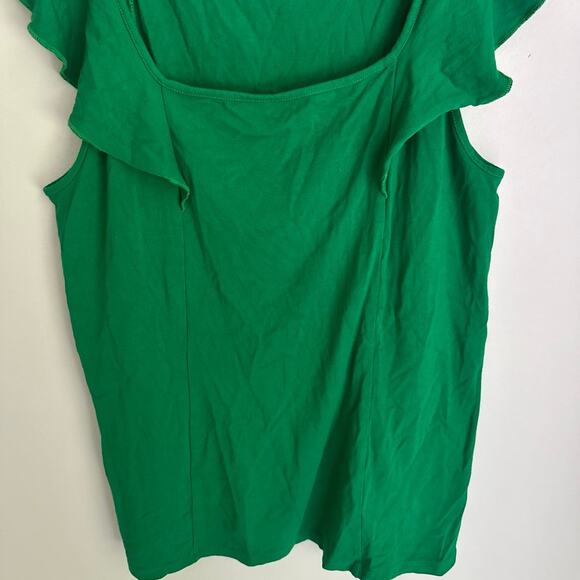 Ann Taylor Factory Green Flutter Sleeve tee shirt, size Medium - Picture 4 of 5